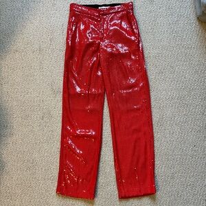 Red Sequin Pants
